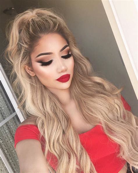 prom makeup red dress